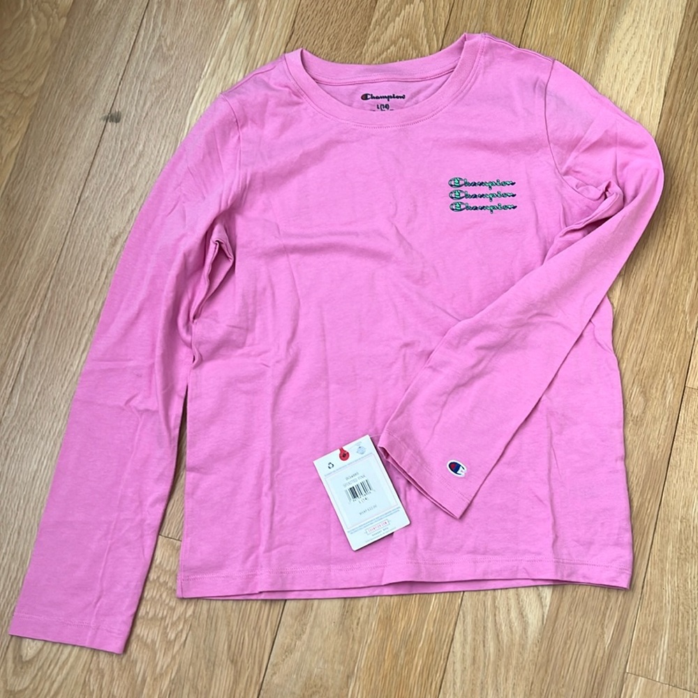 Champion Girls Long Sleeve T-Shirt - Large/14 - Spirited Pink - NWT